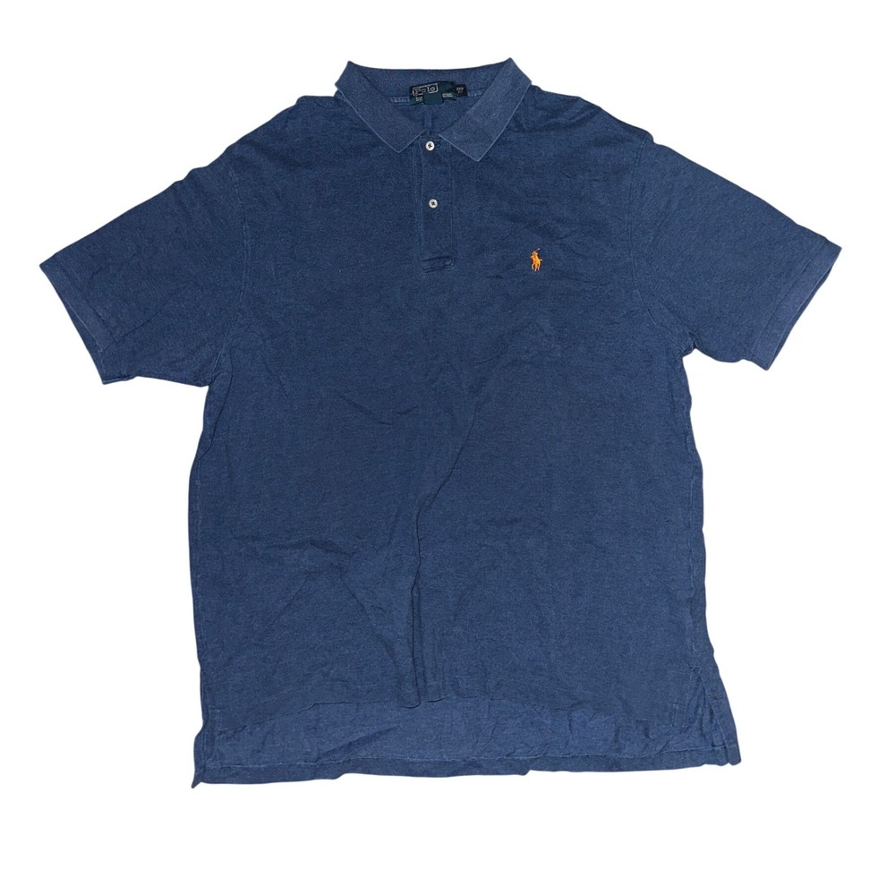 Polo Ralph Lauren Mens Short Sleeve Polo Shirt Blue Heathered 2XB Big Pony Logo